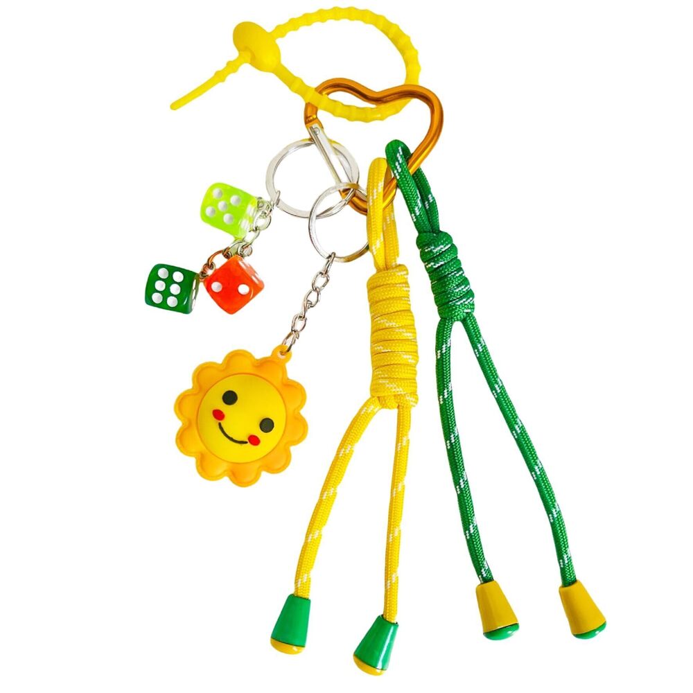 3170 Keychain Bag Charm Hand-Woven Nylon Rope Key Chain Aesthetic Keychain